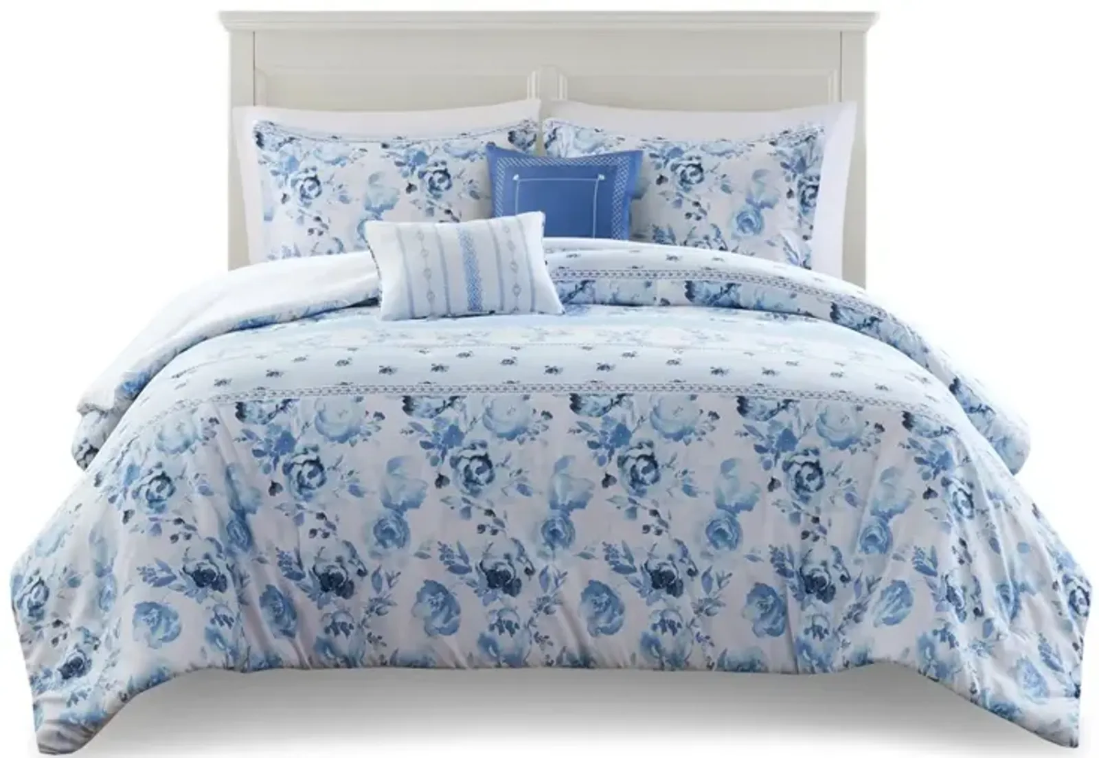 Gracie Mills Alejandra Floral Striped Comforter Set