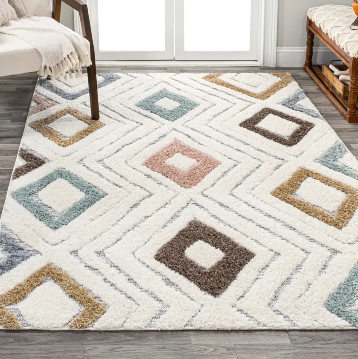 Amira Diamond Tribal High-Low Area Rug