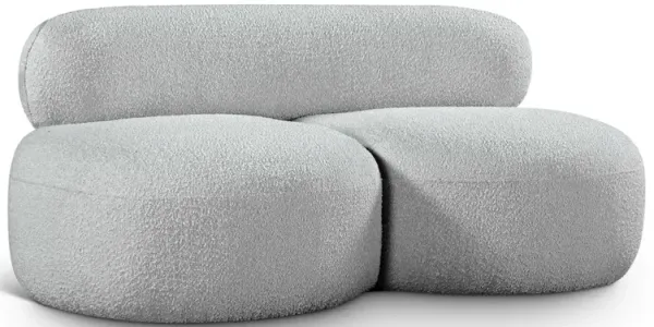 Meridian Furniture Venti Grey Boucle Fabric Loveseat