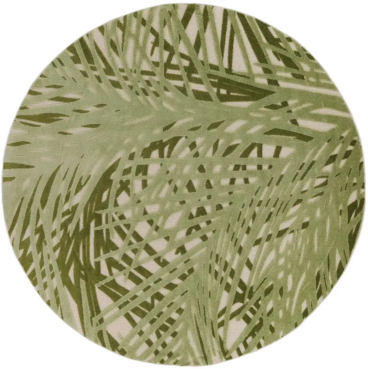 Aloha ALH41 Ivory/Green 5'3" x Round Rug