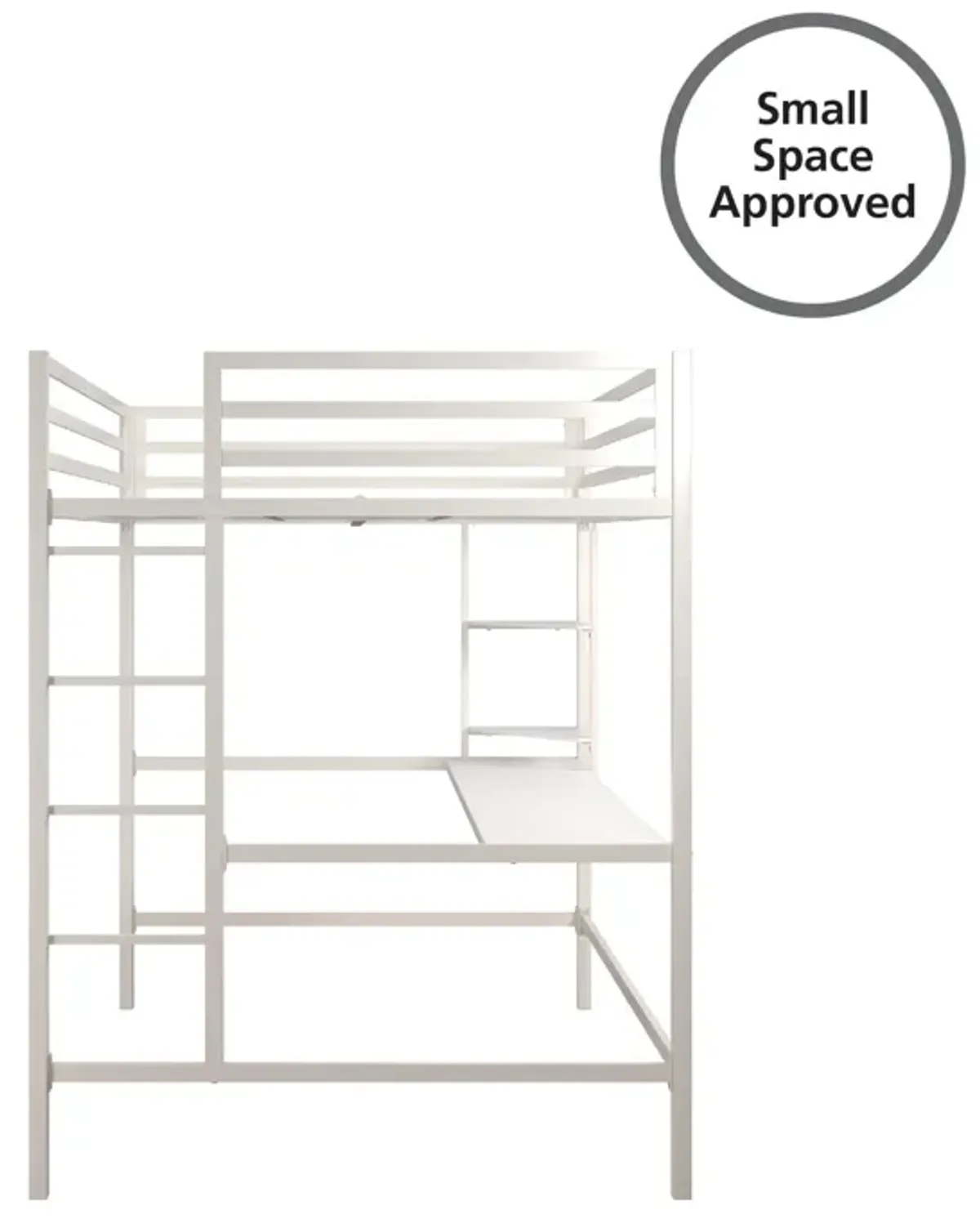 Novogratz Maxwell Metal Loft Bed with Desk & Shelves