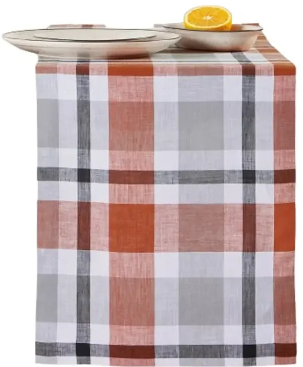 Solino Home 100% Pure Linen Table Runner - Fall Buffalo Check