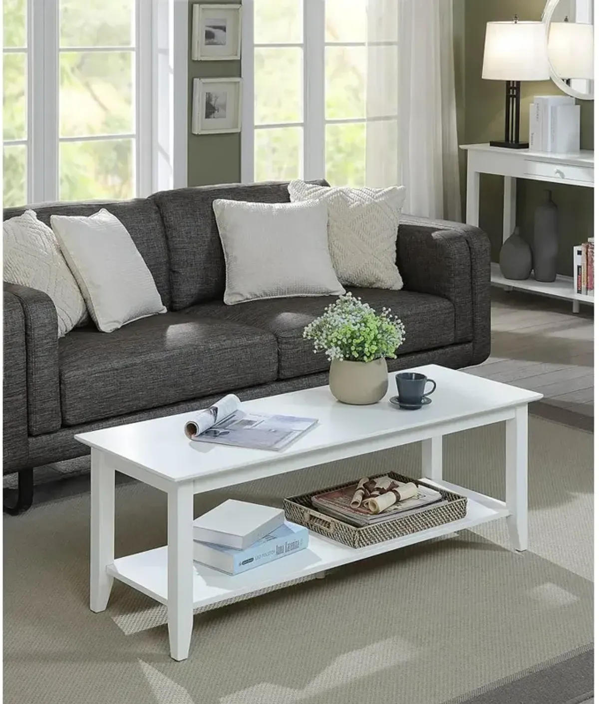 Convience Concept, Inc. American Heritage Coffee Table with Shelf