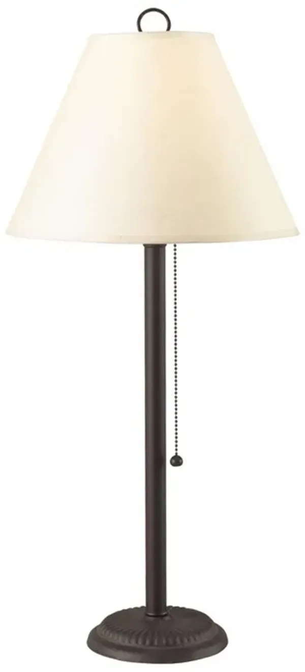 Paper Shade Metal Table Lamp with Pull Chain Switch,Set of 4,White and Black - Benzara