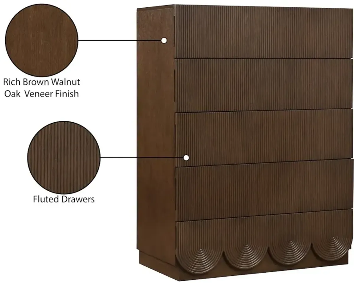 Meridian Furniture Scallop Brown Chest