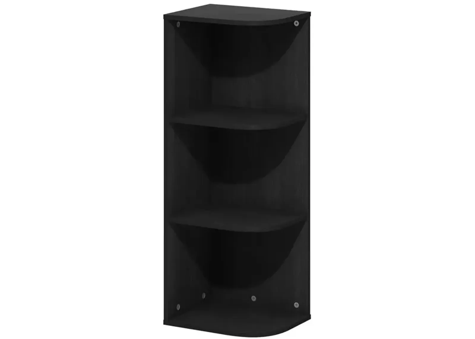 Furinno Pasir 3-Tier Corner Open Shelf Bookcase, Blackwood