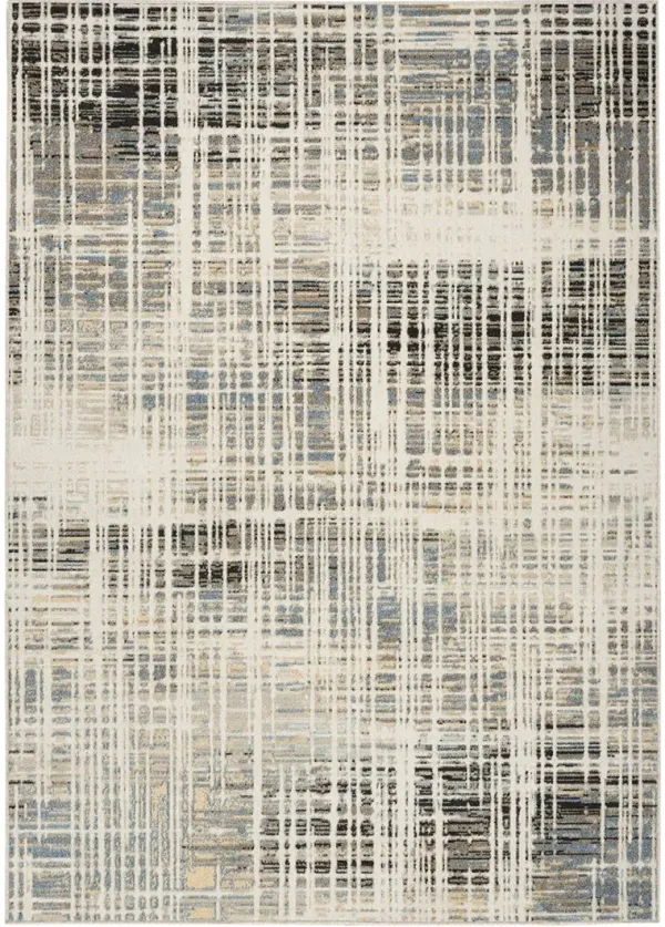 Washable Decor WSD07 Ivory/Blue 5'3" x 7' Rug