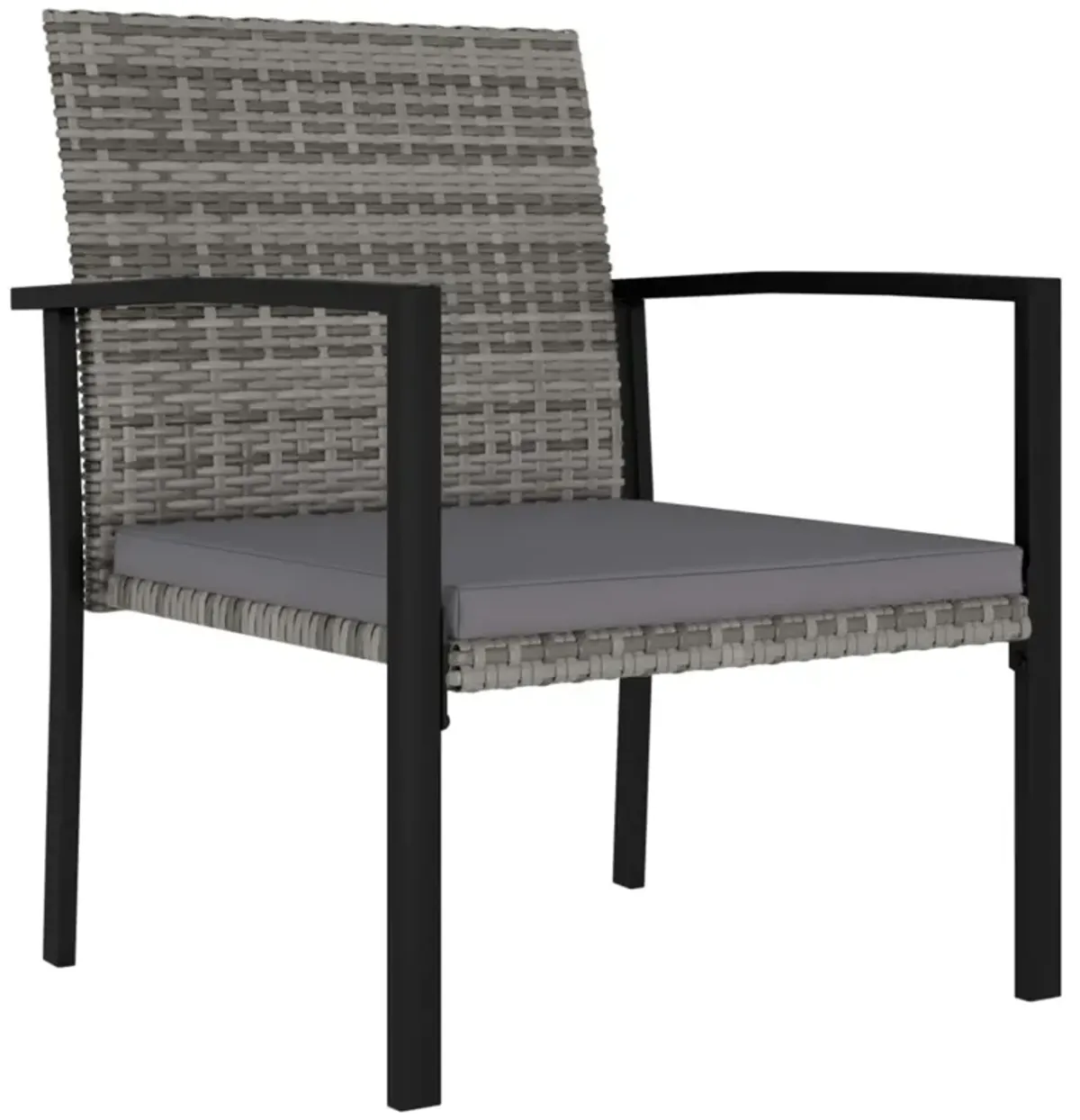 vidaXL Garden Dining Chairs 2 pcs Poly Rattan Gray