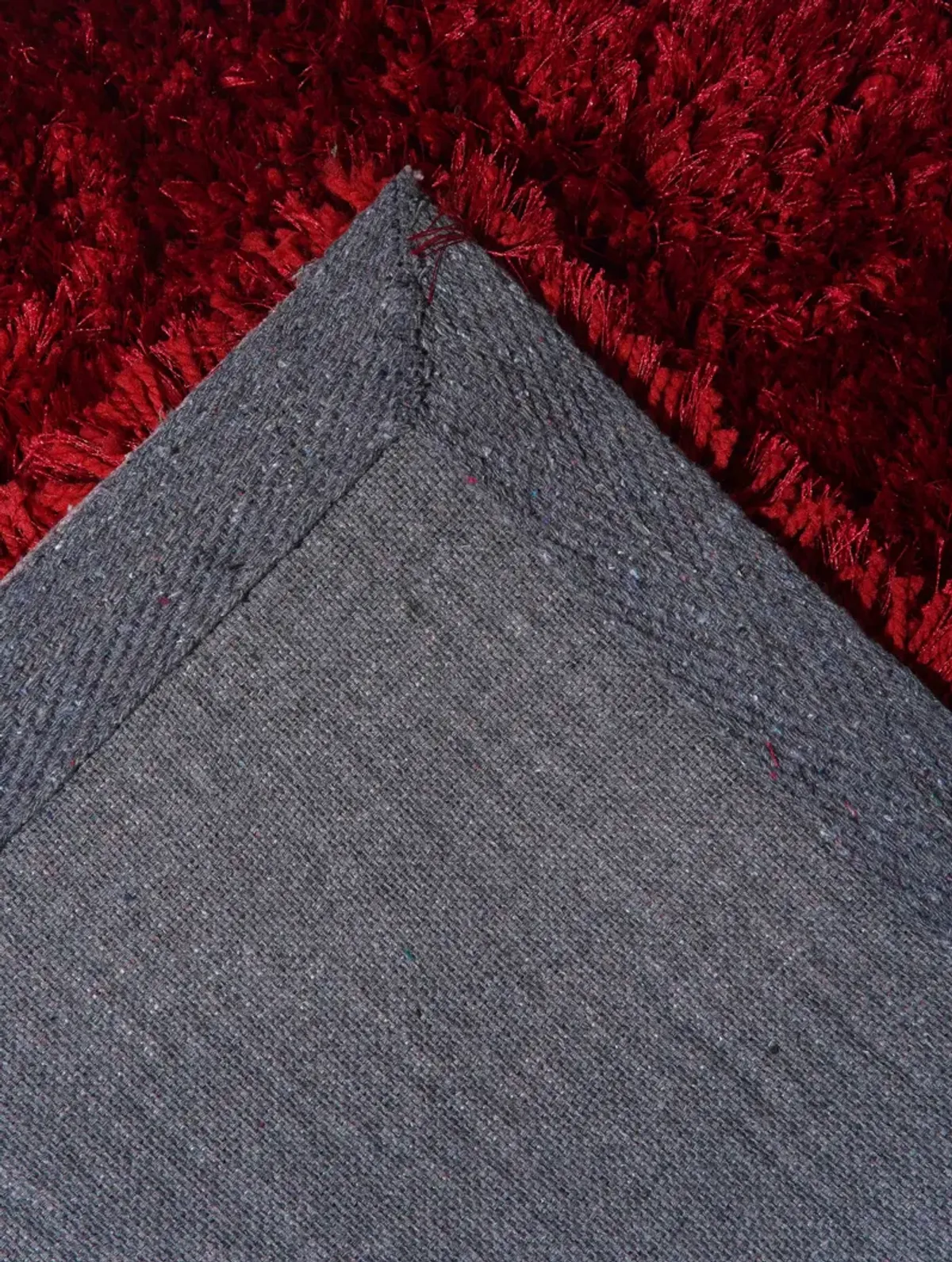 RUGSOTIC CARPETS HAND TUFTED SHAG POLYESTER ECO-FRIENDLY AREA RUGS  - 2'6''x6', Runner, Red, Solid Plain Design, High Pile Thick Handmade Anti Skid Area Rugs for Living Room, Bed Room K00111