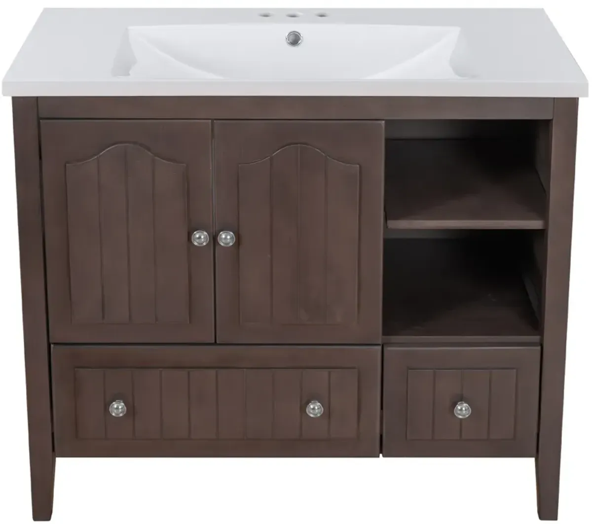 Merax Painted Finish 36" Bathroom Vanity with Ceramic Basin