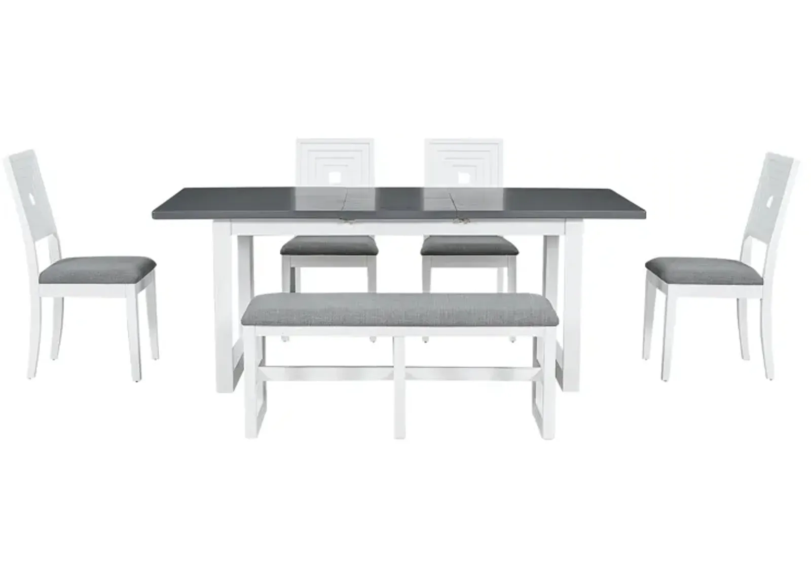 Merax Modern 6-Piece Extendable Dining Table Set