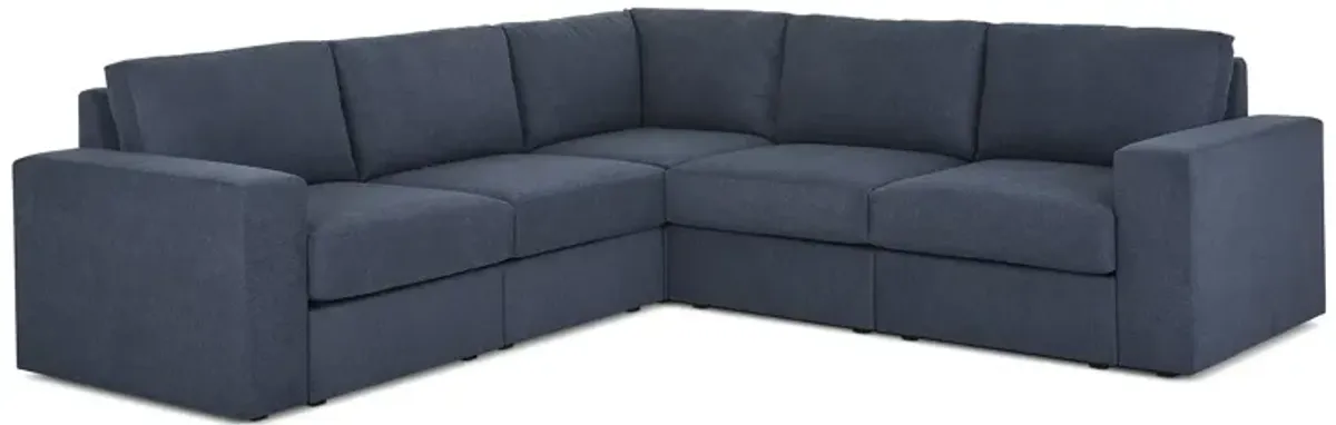 Flex Denim 5-Seat Sectional with Wide Arm