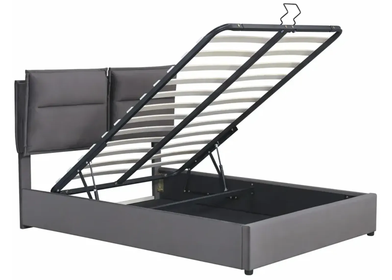 Upholstered Platform Bed With A Hydraulic Storage System, Queen Size