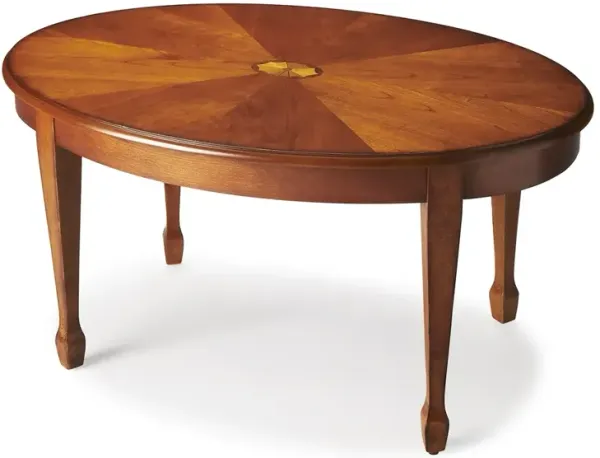 Olive Ash Burl Oval Cocktail Table, Belen Kox
