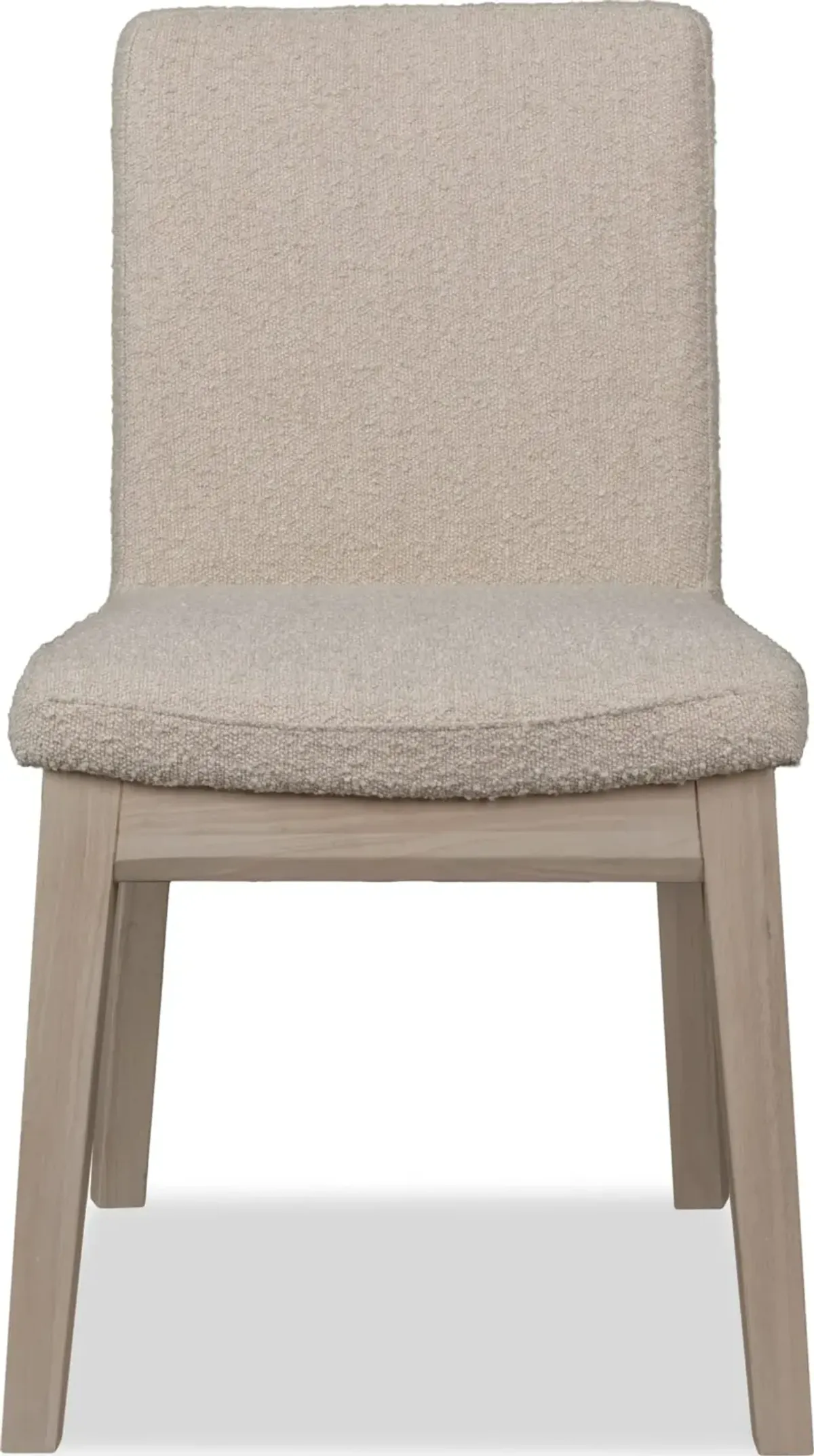 Liv Solid Wood Dining Chair in White Sand and Brun Boucle - Set of 2