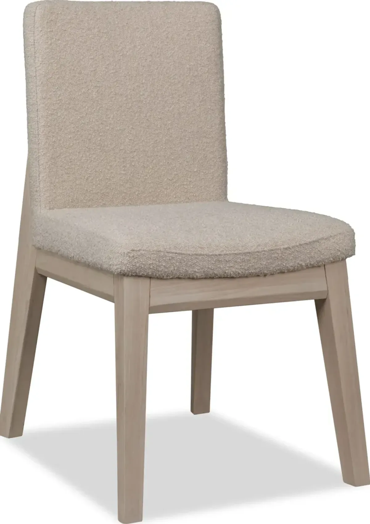 Liv Solid Wood Dining Chair in White Sand and Brun Boucle - Set of 2