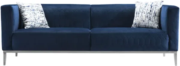 AE3802 MODERN NAVY BLUE PATTERNED SOFT FABRIC SOFA