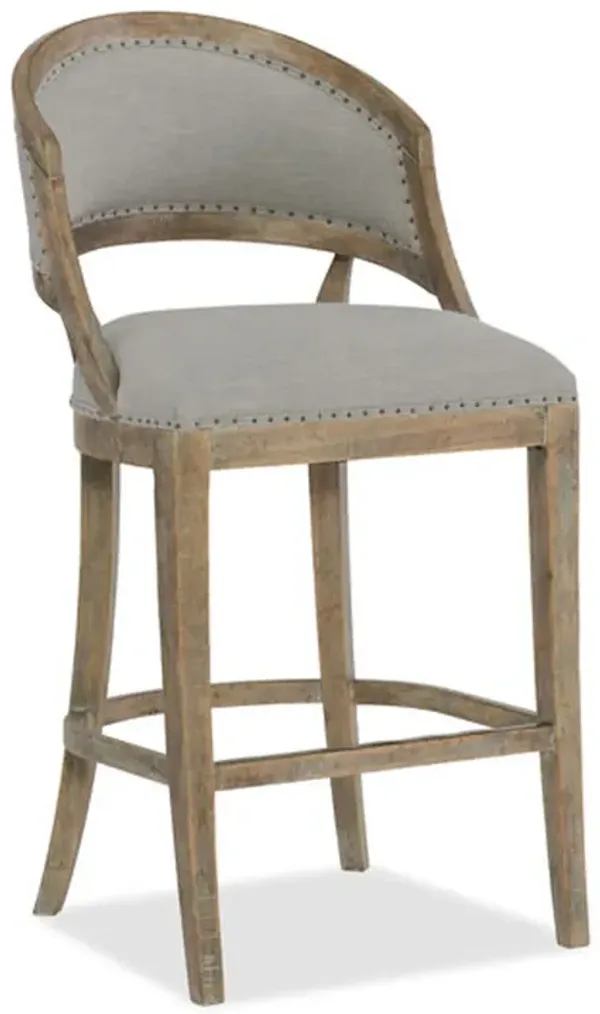 Boheme Garnier Barrel Back Bar Stool in Grey