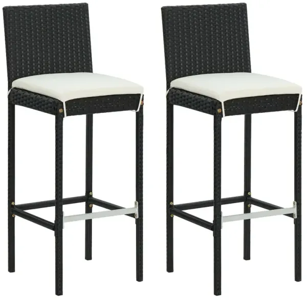 Bar Stool Set of 2 Black