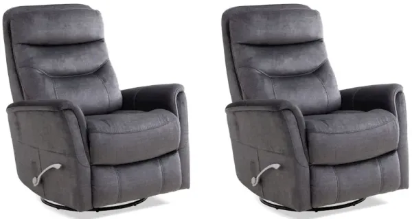 Parker Living Gemini - Capri Charcoal Swivel Glider Recliner Two Pack