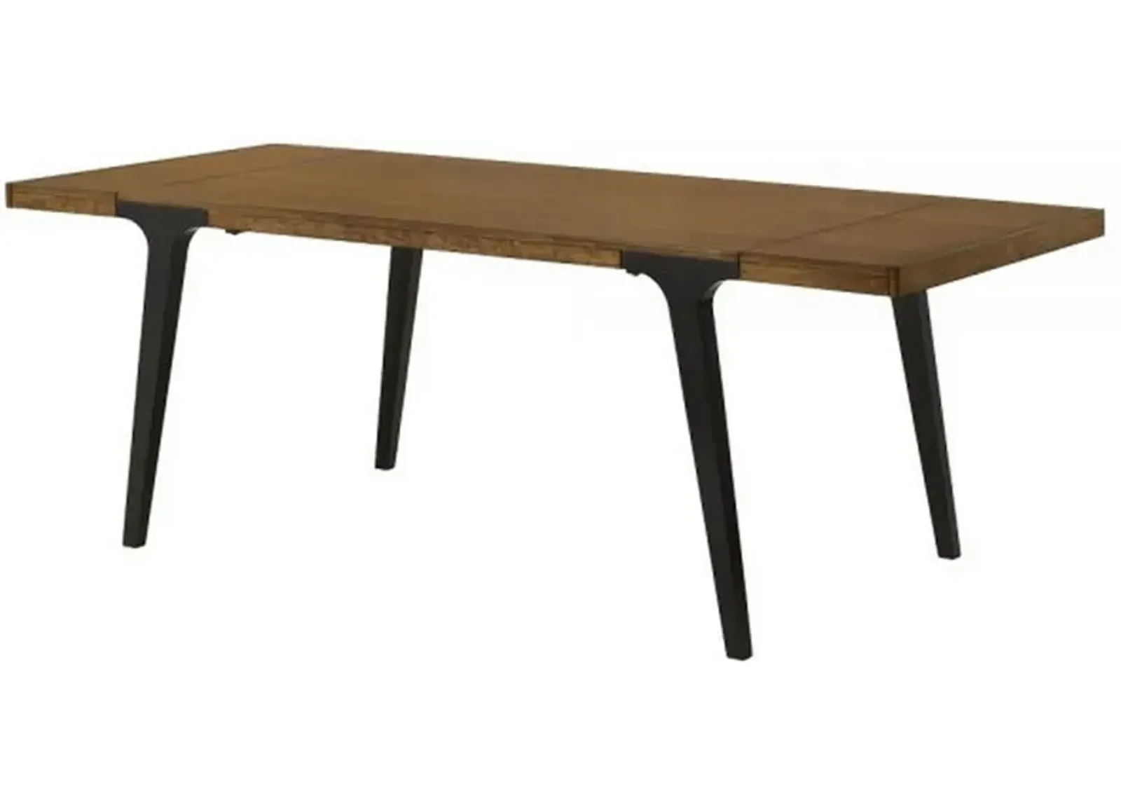 Hilly 59-83 Inch Extendable Dining Table, Rubberwood, Brown and Black  - Benzara