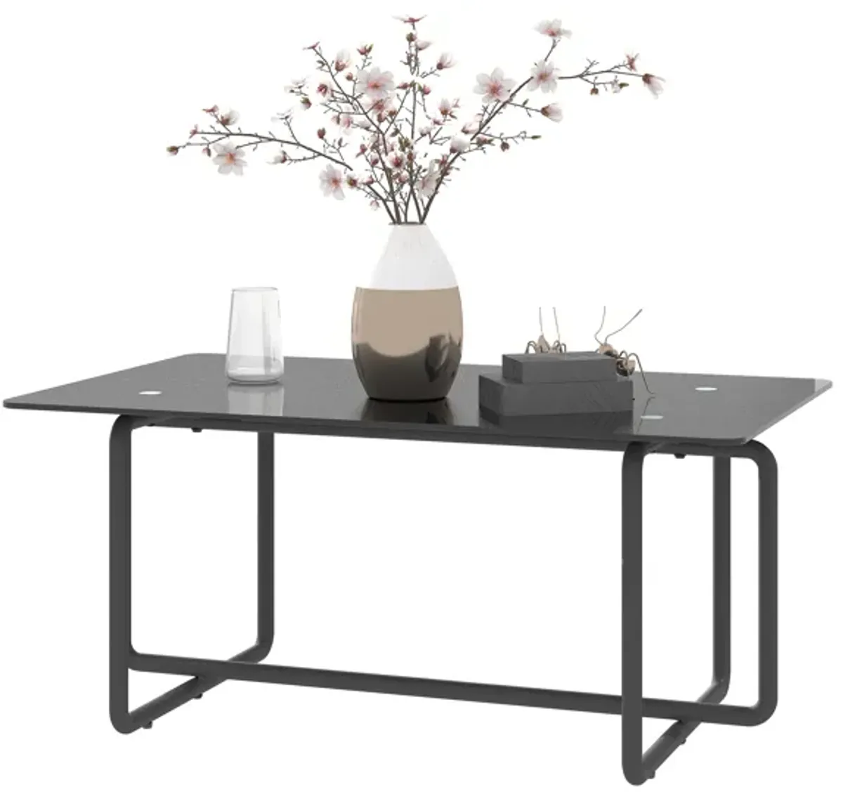 Modern Tempered Glass Tea Table Coffee Table for Living Room Stylish and Functional - Ideal for Small Spaces - Elegant Design - Sturdy Construction