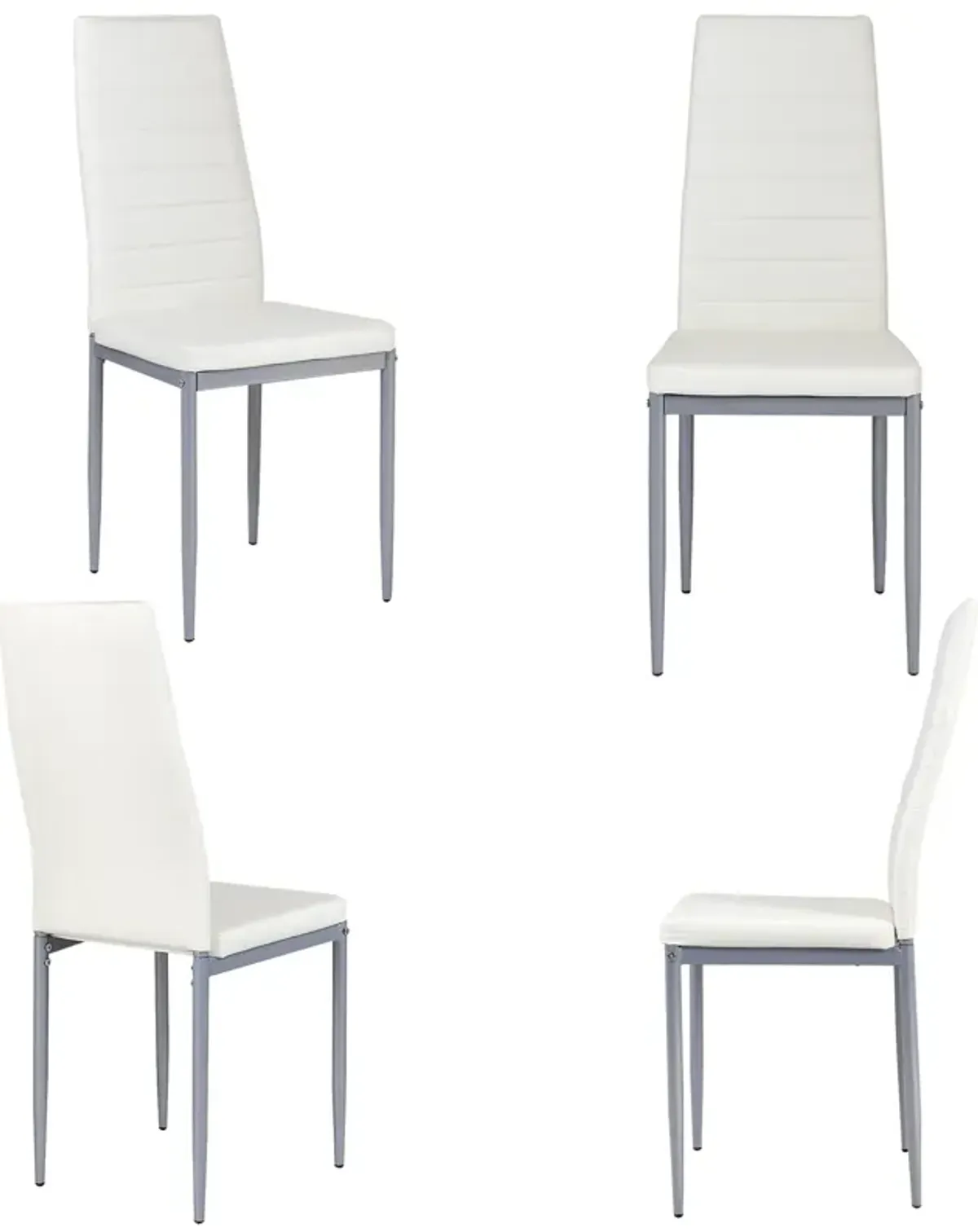 4 pcs PVC Leather Dining Side Chairs Elegant Design