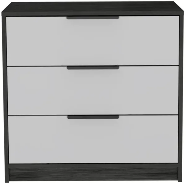DEPOT E-SHOP Egeo 3 Drawers Dresser, Superior Top, White