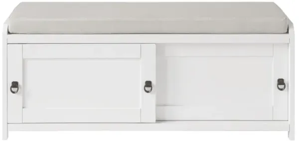 Merax Wood Storage Bench with 2 Cabinets