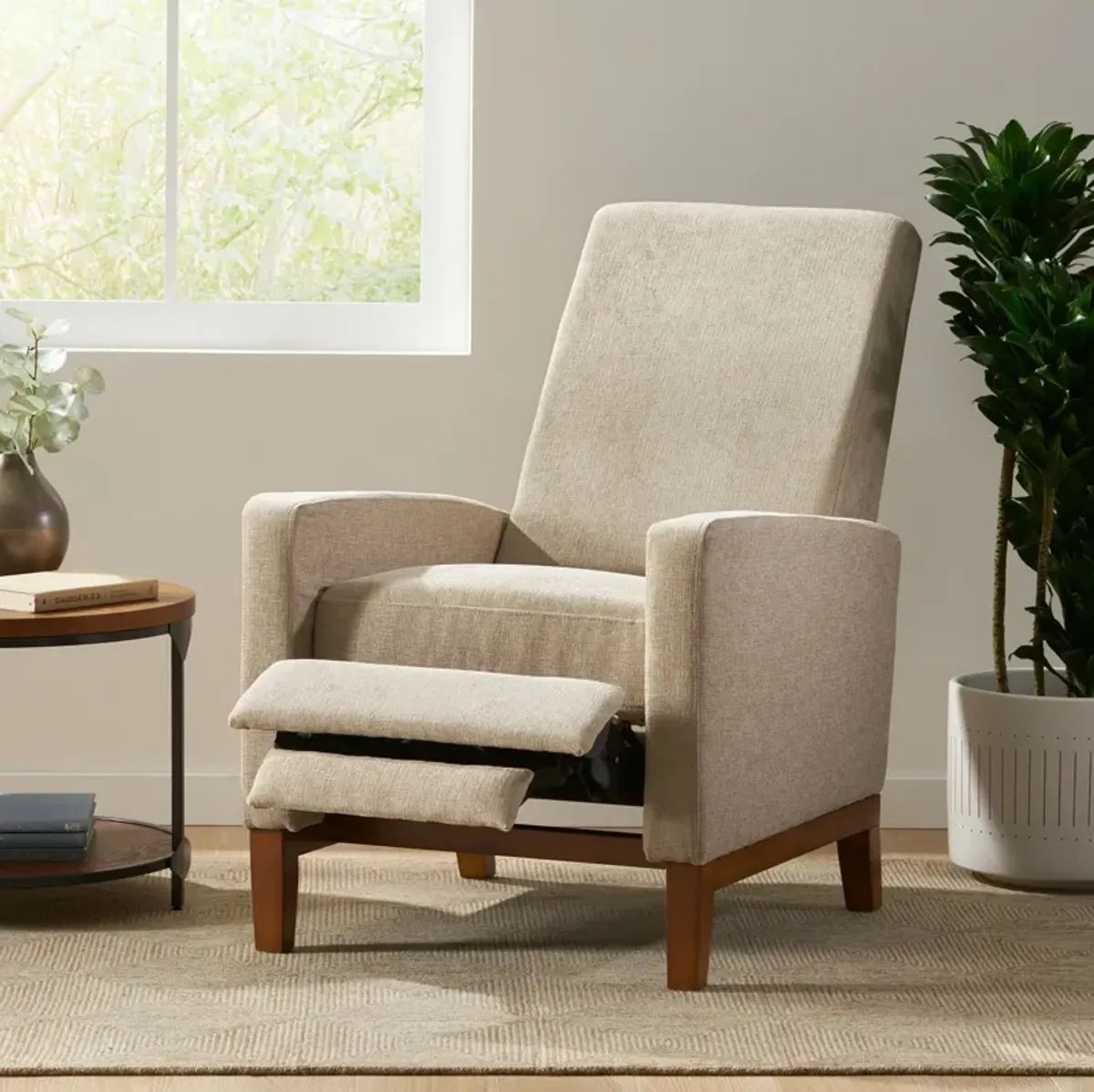 Merax Modern Wood Armchair Push Back Recliner