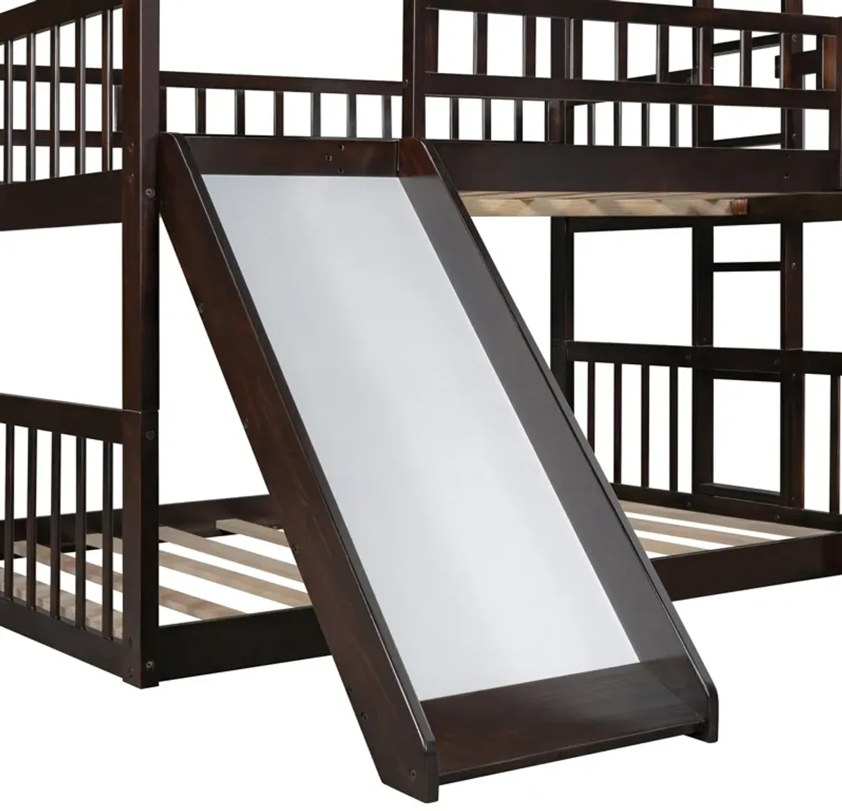 Merax Triple Bunk Bed with Guardrails