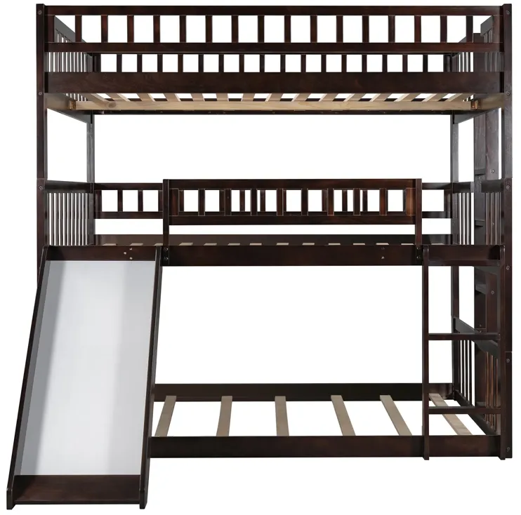 Merax Triple Bunk Bed with Guardrails