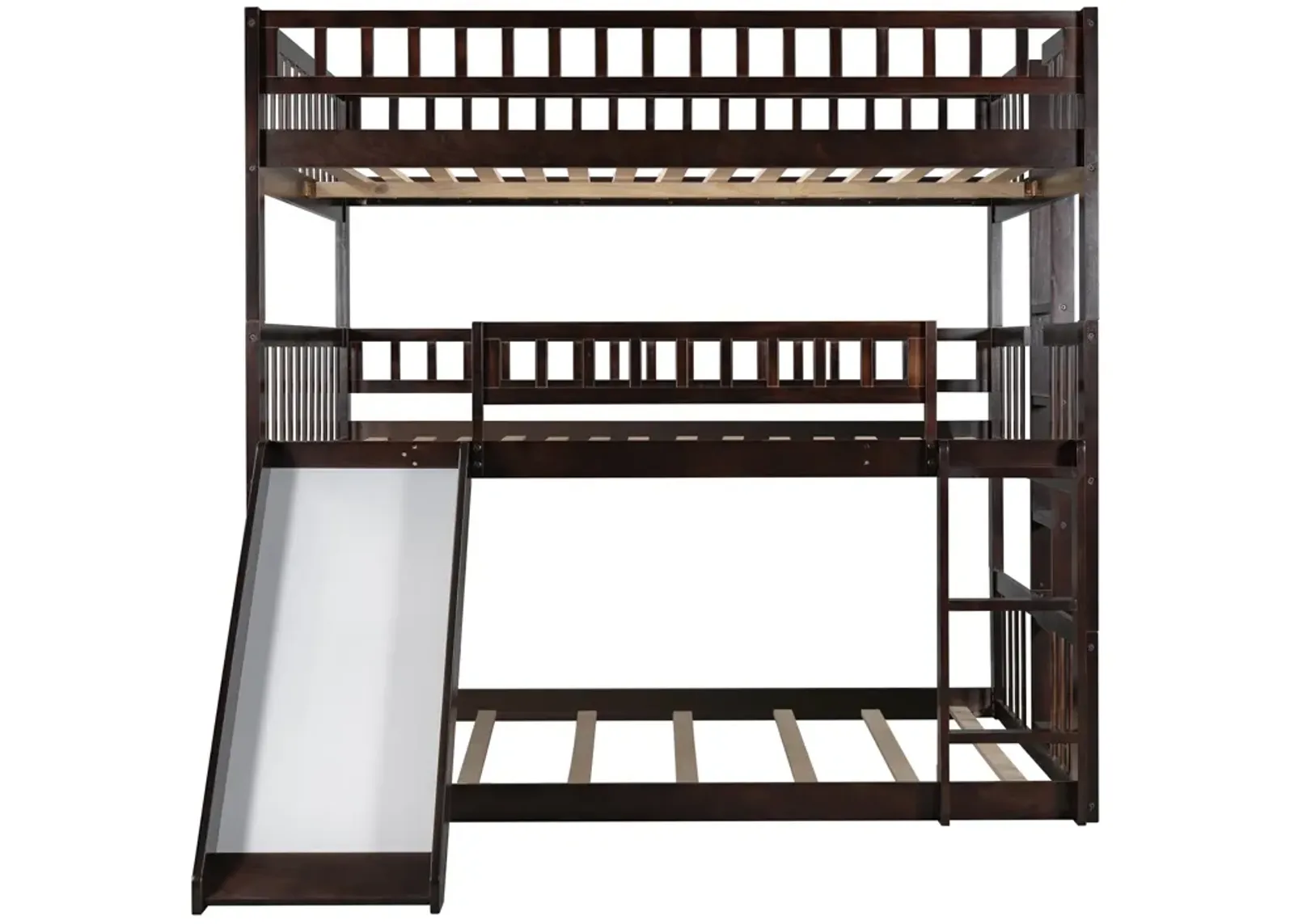 Merax Triple Bunk Bed with Guardrails