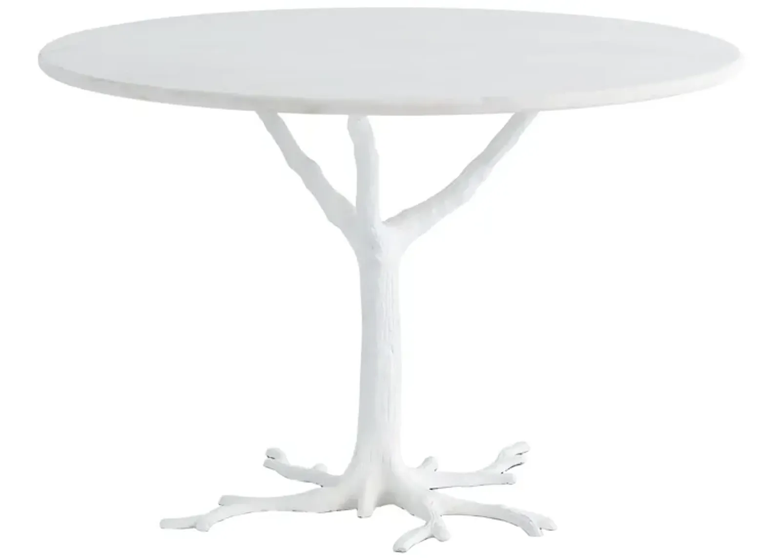 White Faux Bois Dining Table