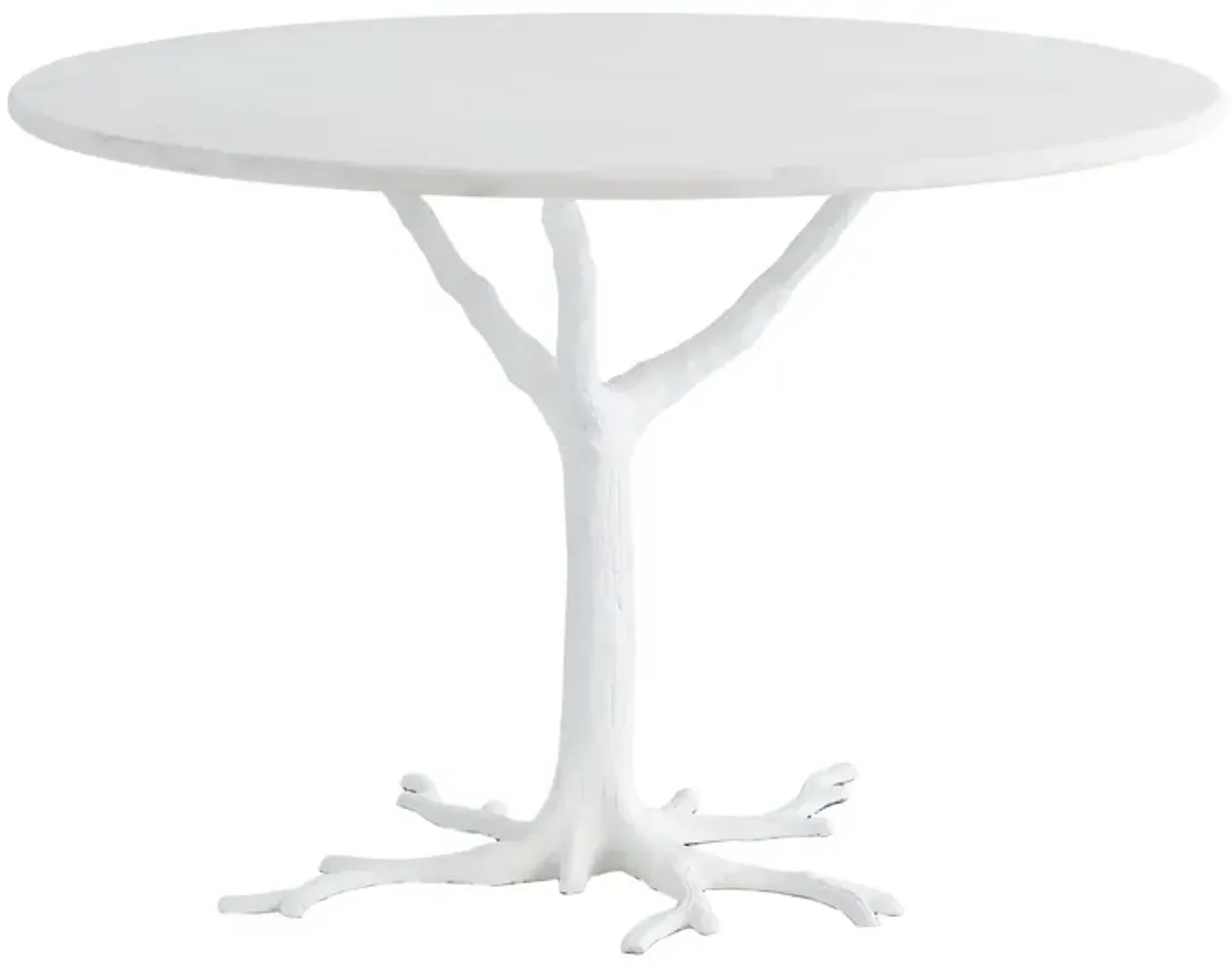 White Faux Bois Dining Table