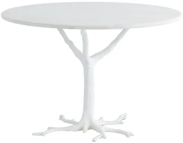 White Faux Bois Dining Table