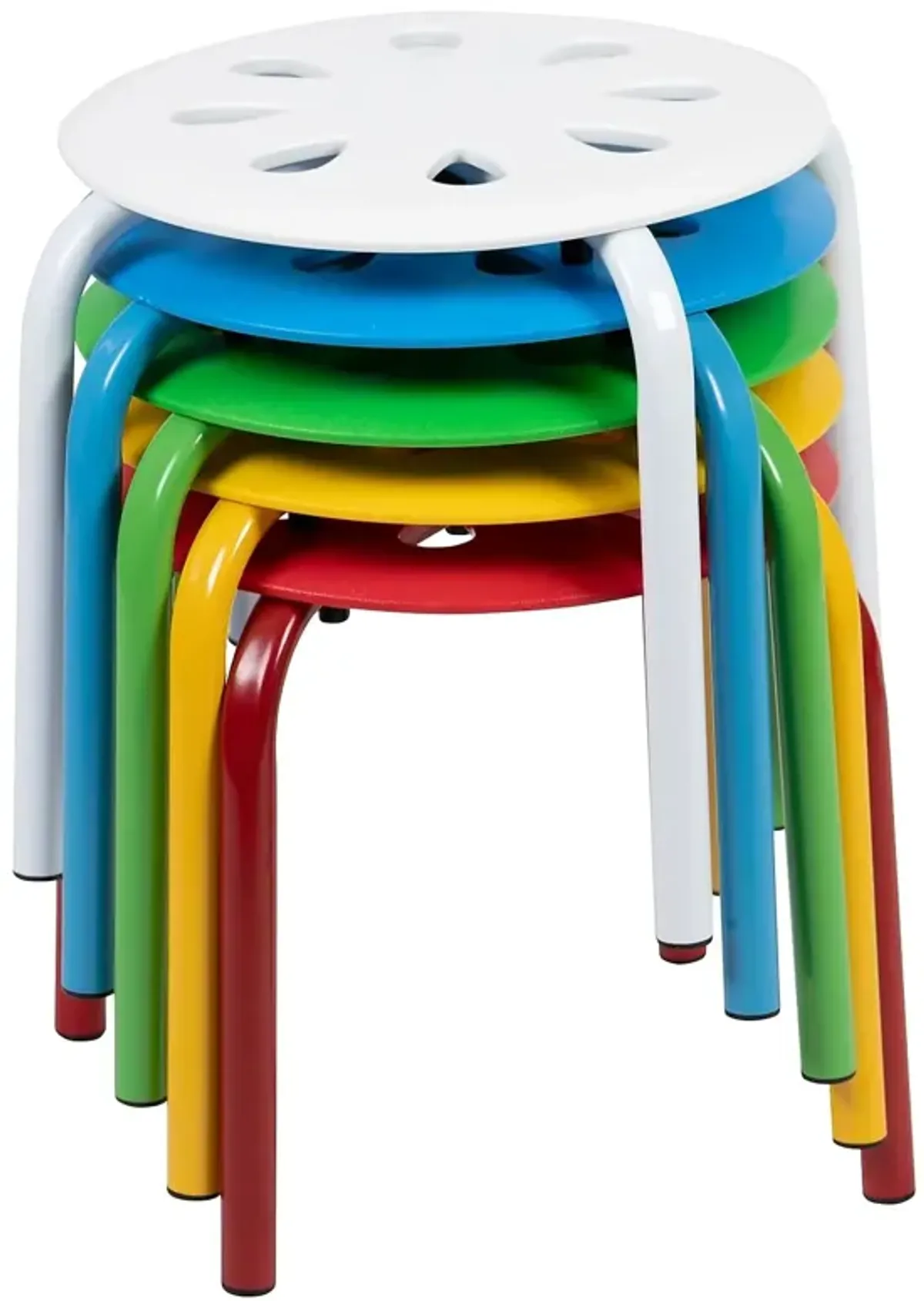 Flash Furniture Bentley Plastic Nesting Stack Stools, 11.5"Height, Assorted Colors (5 Pack)