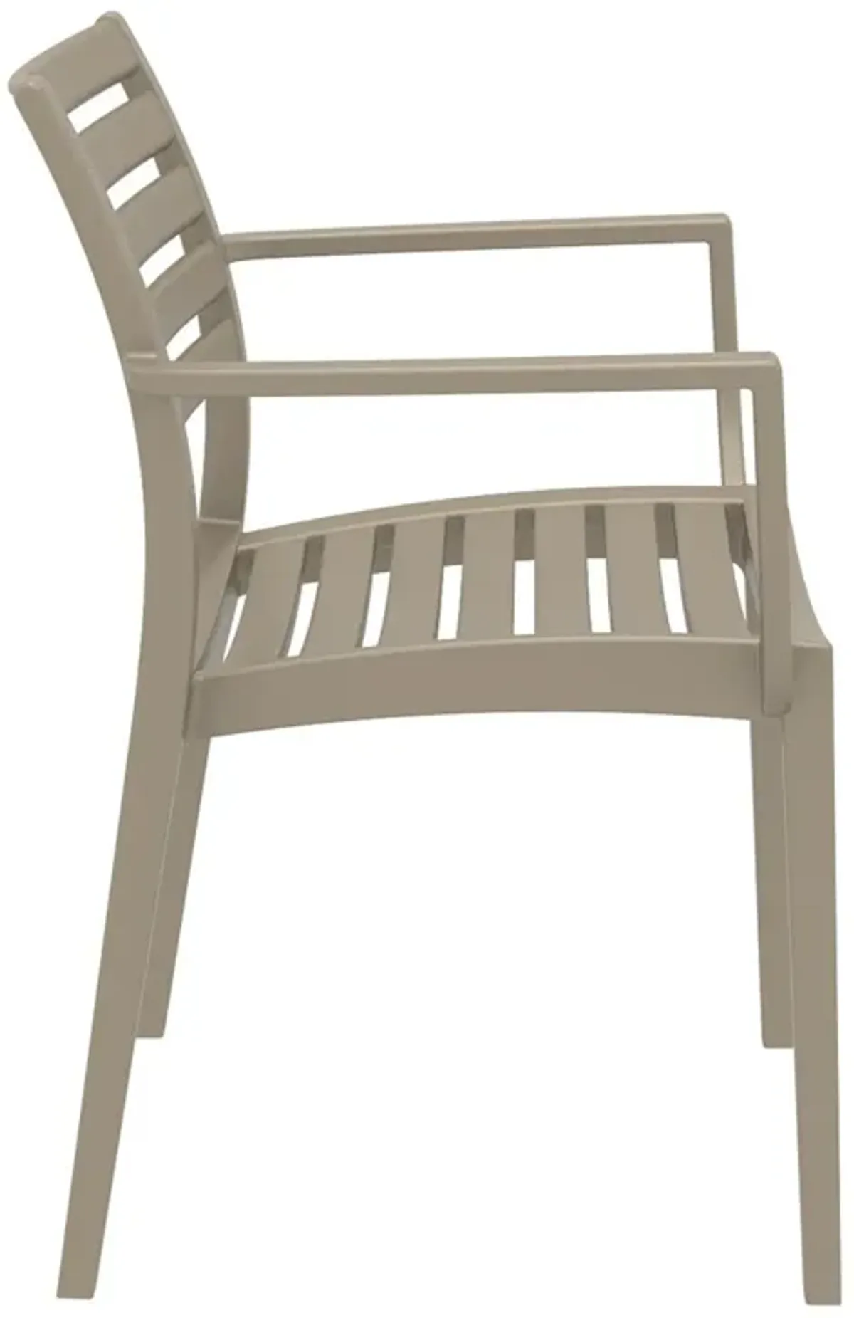 33" Gray Stackable Outdoor Patio Dining Arm Chair