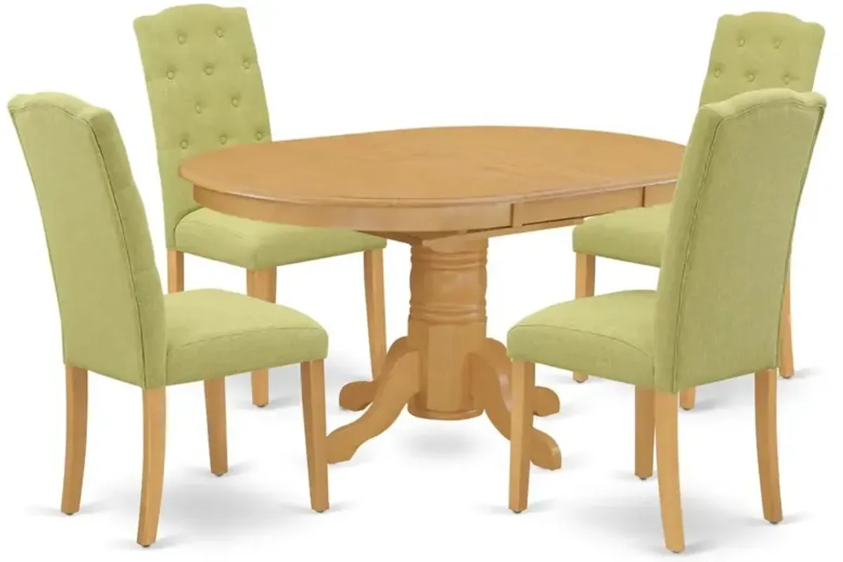 Dining Room Set Oak, AVCE5-OAK-07