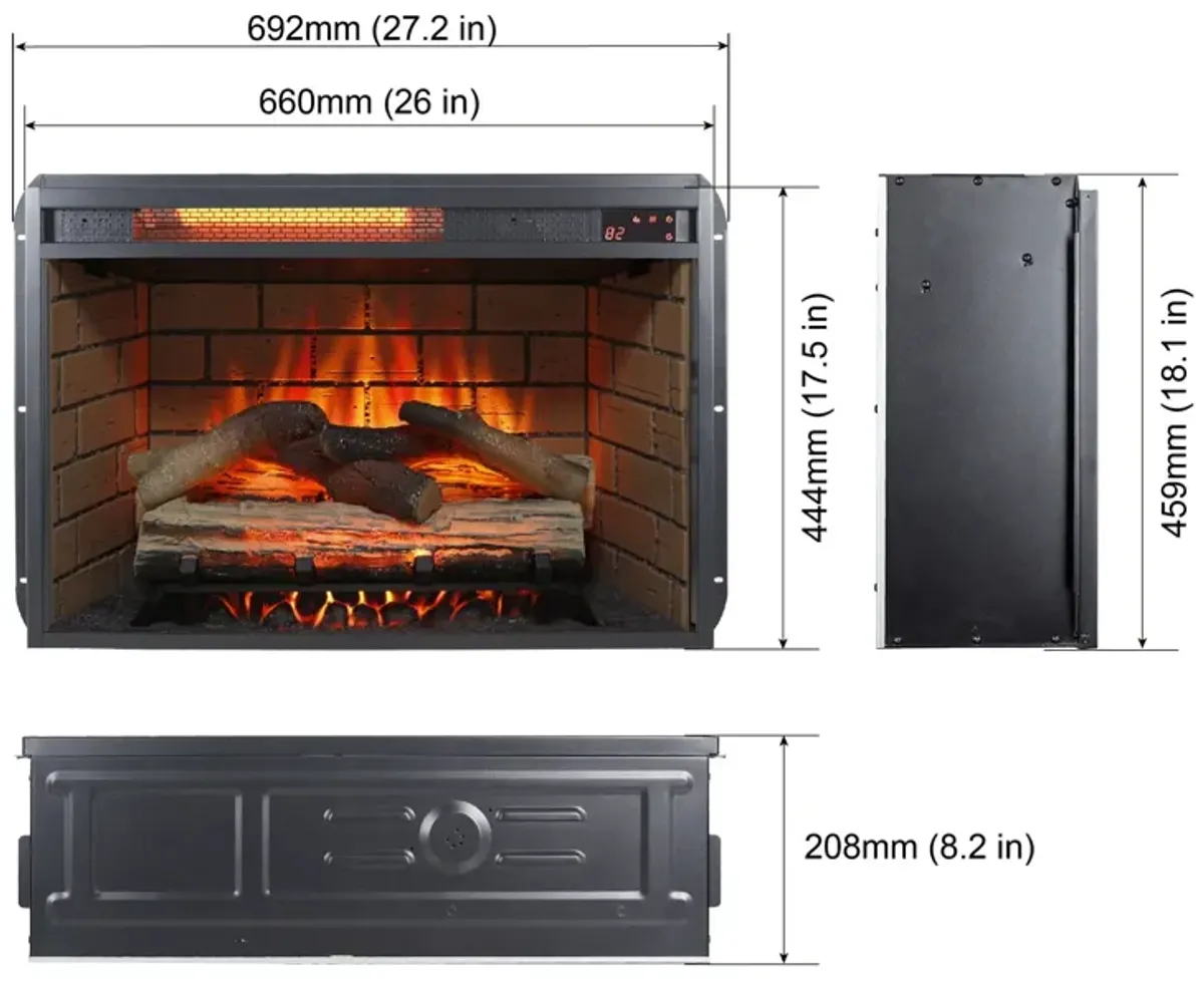 MONDAWE 60 Inch Electric Fireplace  Entertainment Center With Door Sensor