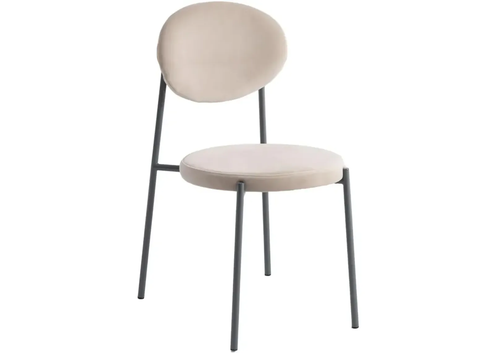 LeisureMod Euston Modern Velvet Dining Chair with Grey Steel Frame