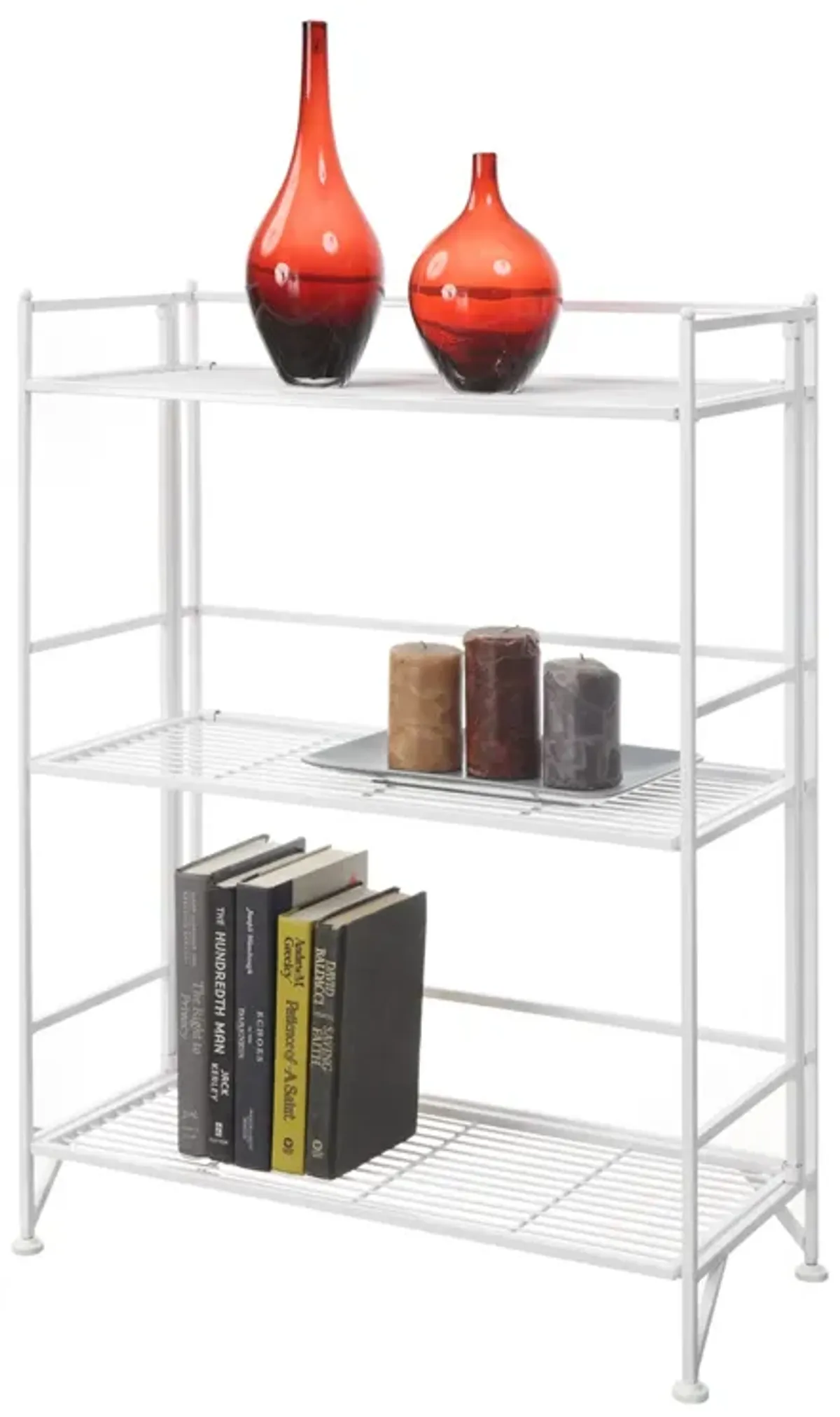 Xtra Storage 3 Tier Wide Folding Metal Shelf