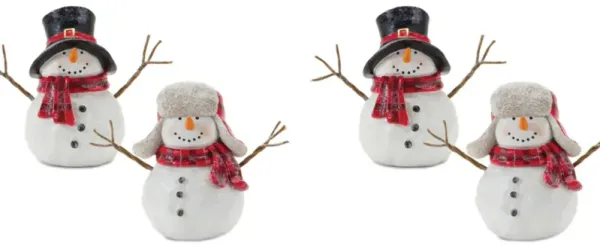Snowman Figurines Set of 4 for Christmas and Festive Styling