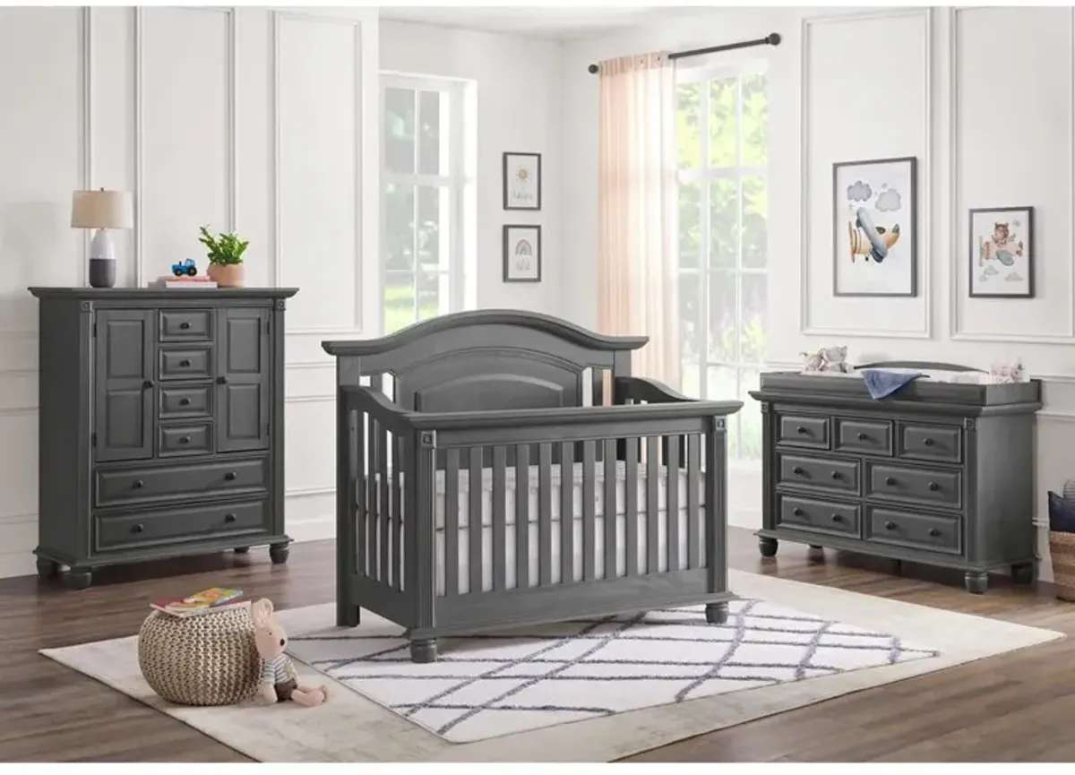 Oxford Baby London Lane 4 In 1 Convertible Crib Arctic Gray