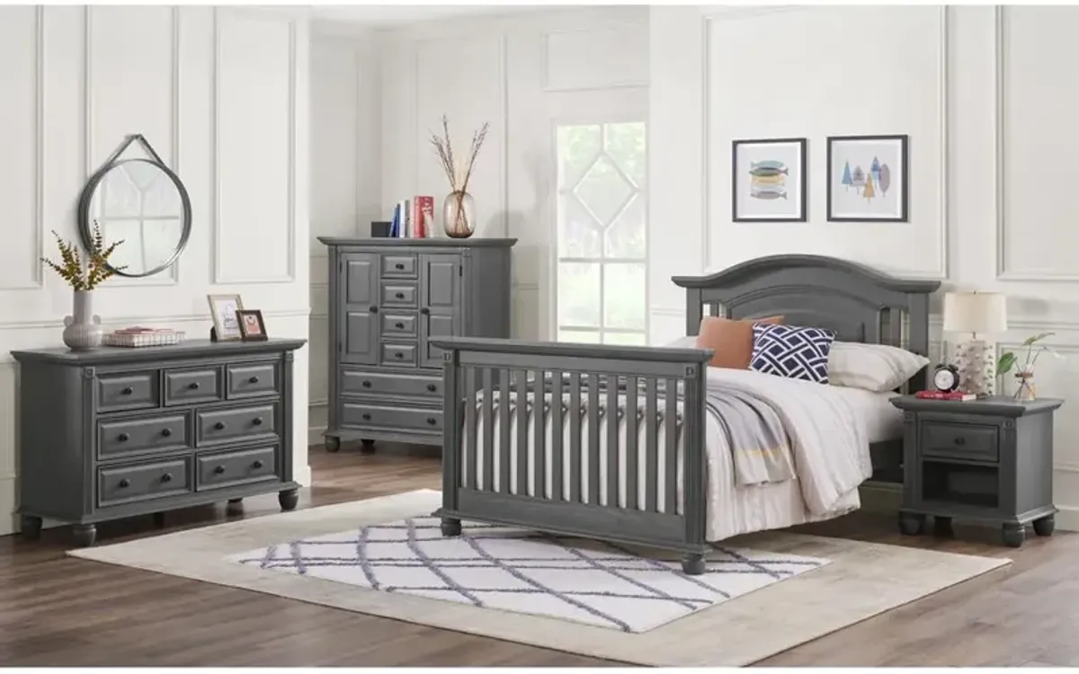 Oxford Baby London Lane 4 In 1 Convertible Crib Arctic Gray