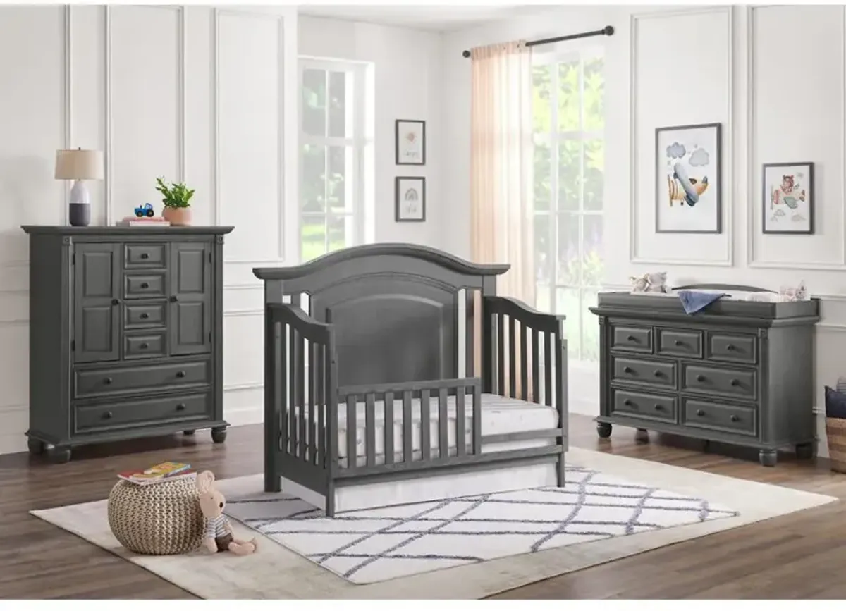 Oxford Baby London Lane 4 In 1 Convertible Crib Arctic Gray