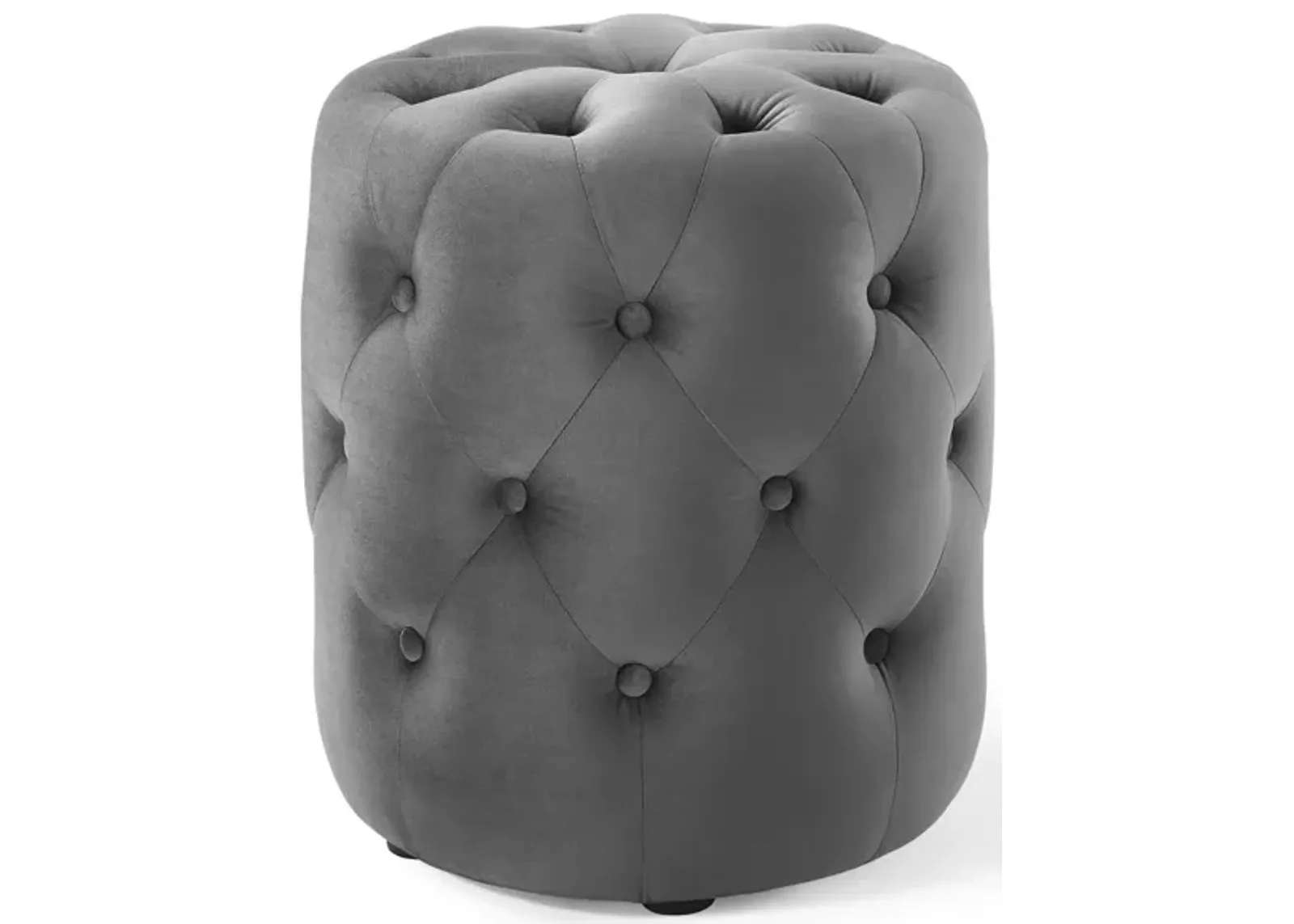 Amour Tufted Button Round Performance Velvet Ottoman