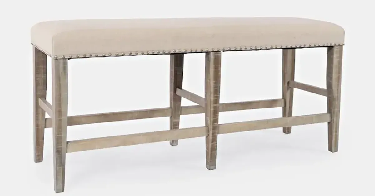 Jofran Fairview Transitional 52 Backless Upholstered Counter Height Bench