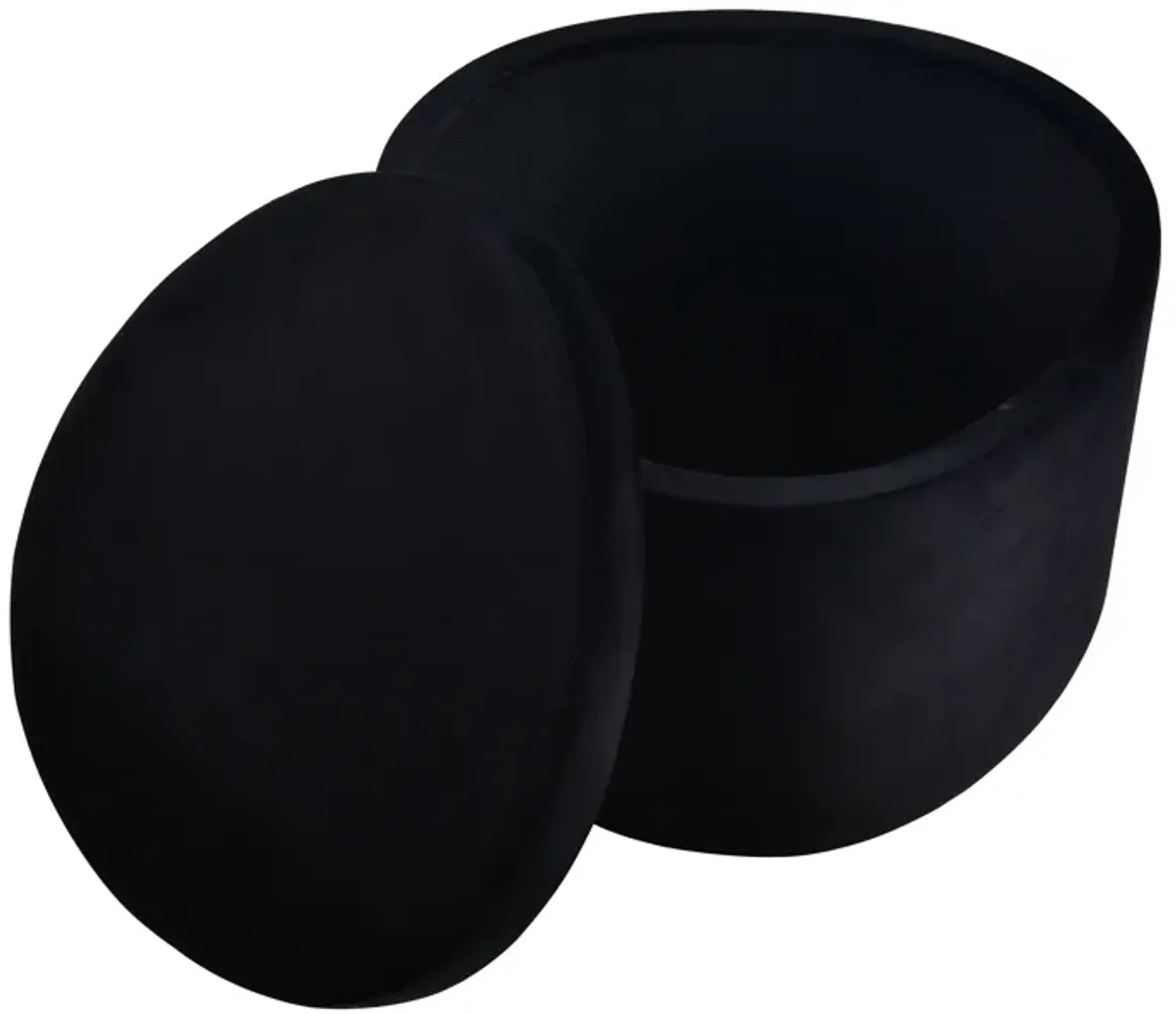 Linder Black Ottoman