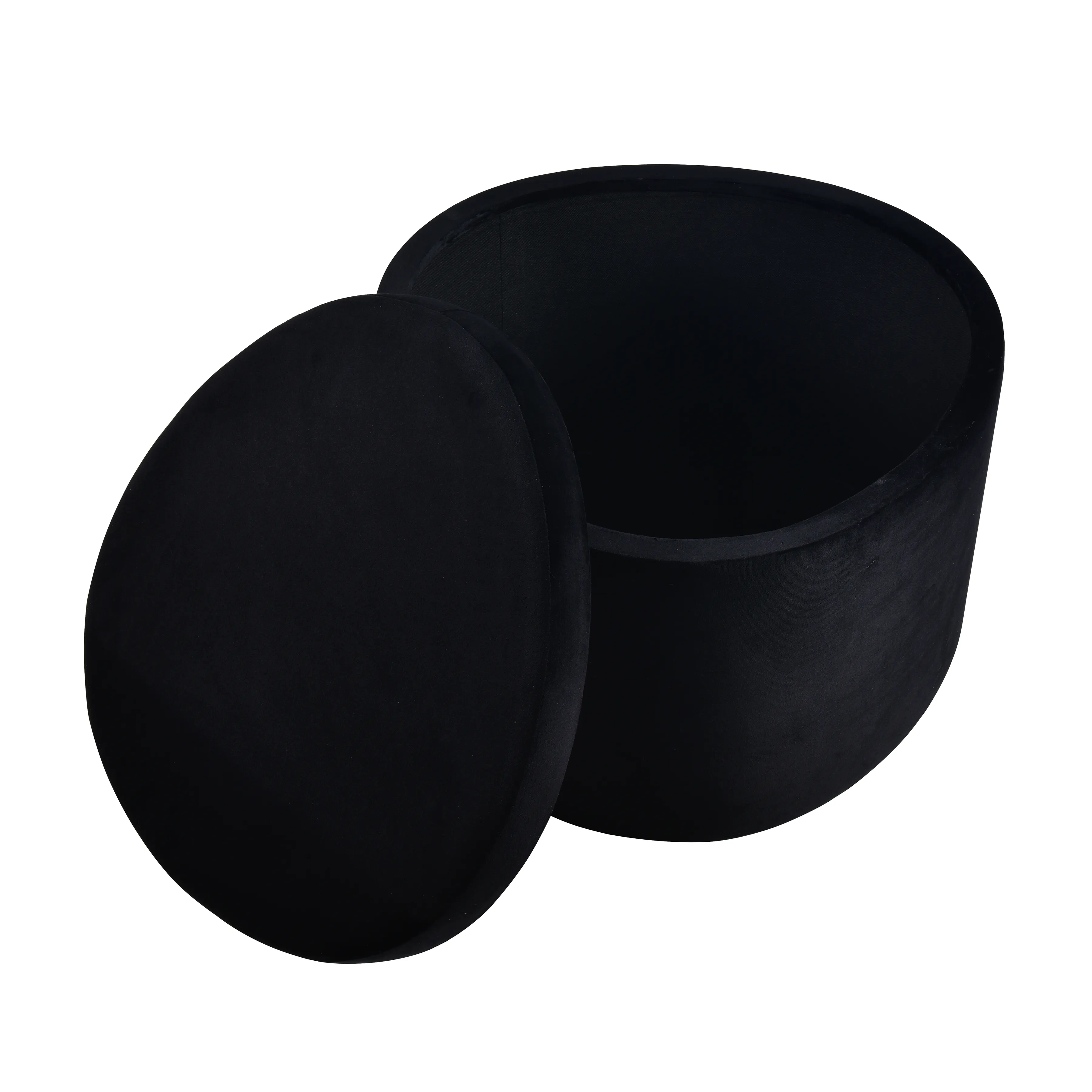 Linder Black Ottoman